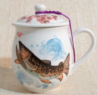 杯子(黃禎 櫻花鉤吻鮭) 茶具 彩繪珍品 