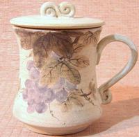 (彩窯 米灰) 手拉坏 陶瓷茶杯 精心彩繪