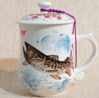 杯子(黃禎 櫻花鉤吻鮭) 茶具 彩繪珍品 