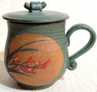  茶杯 (彩妮 靛青)  彩繪鶯歌陶瓷杯訂製