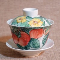 (黃禎作 柿柿如意) 陶瓷茶杯 珍品典藏