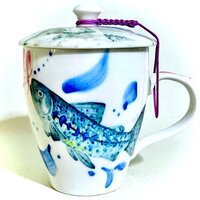 杯子(黃禎 櫻花鉤吻鮭) 茶杯 彩繪珍品