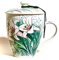 (黃禎作 紅梅飛鶴) 陶瓷茶杯 珍品典藏